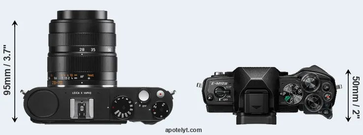 Compare X Vario versus E-M10 III top