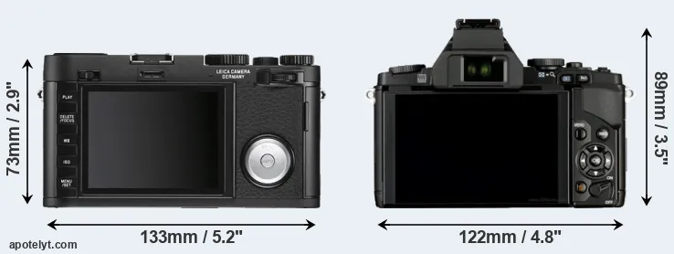 Comparison X Vario or E-M5 rear