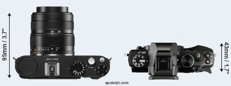 Compare X Vario versus E-M5 top