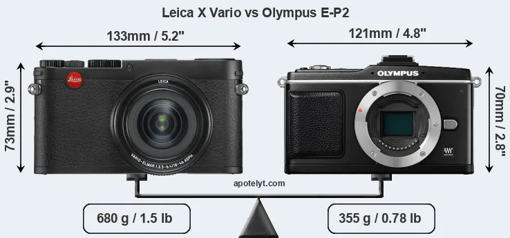 Size Leica X Vario vs Olympus E-P2