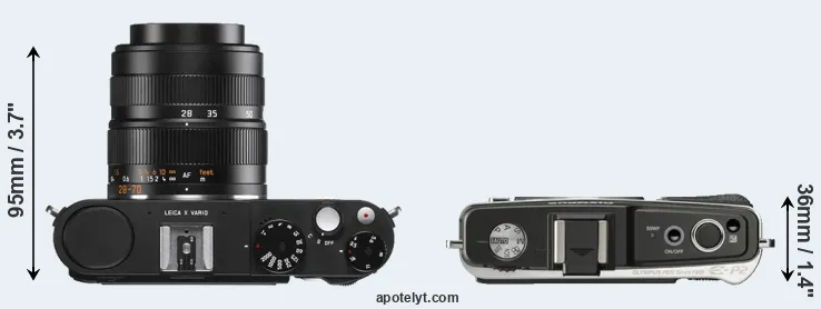Compare X Vario versus E-P2 top