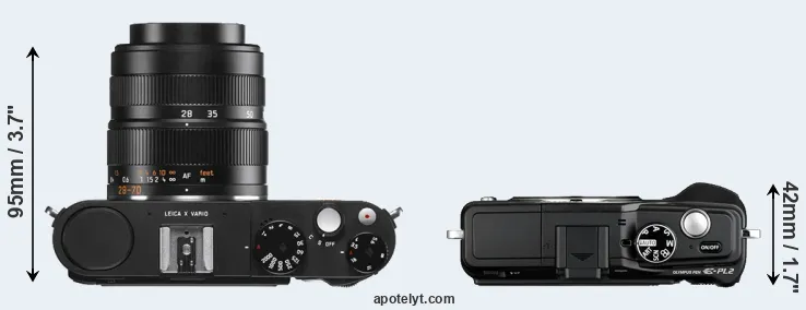 Compare X Vario versus E-PL2 top