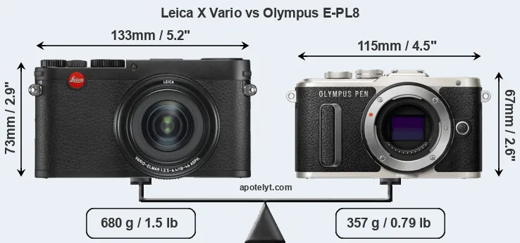 Size Leica X Vario vs Olympus E-PL8