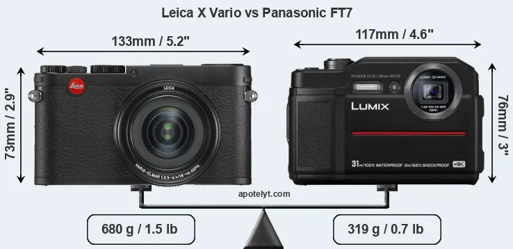 Size Leica X Vario vs Panasonic FT7