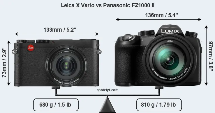 Size Leica X Vario vs Panasonic FZ1000 II