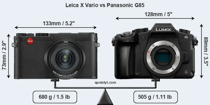 Size Leica X Vario vs Panasonic G85