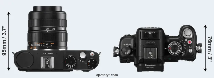 Compare X Vario versus GH2 top