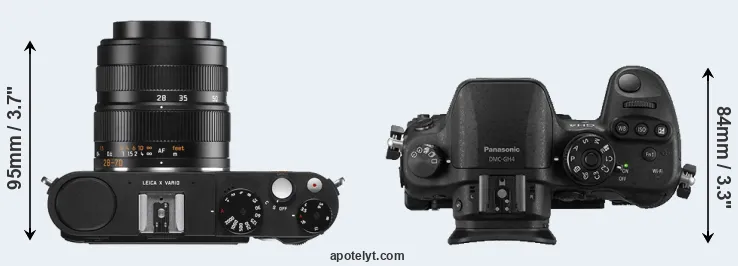 Compare X Vario versus GH4 top
