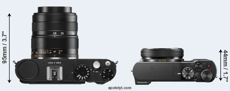 Compare X Vario versus ZS100 top