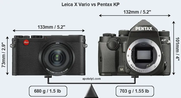 Size Leica X Vario vs Pentax KP