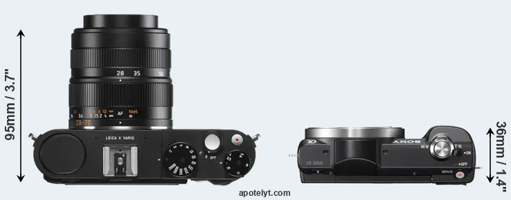 Compare X Vario versus A5000 top