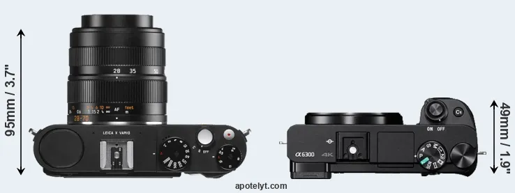 Compare X Vario versus A6300 top