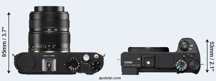 Compare X Vario versus A6500 top