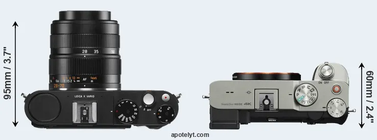 Compare X Vario versus A7C top