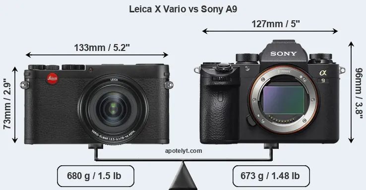 Size Leica X Vario vs Sony A9