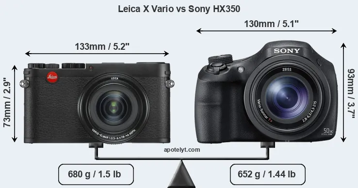 Size Leica X Vario vs Sony HX350