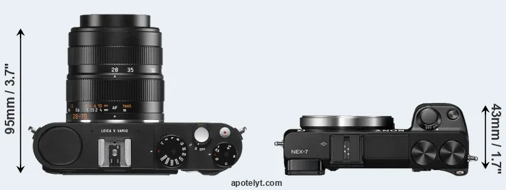 Compare X Vario versus NEX-7 top