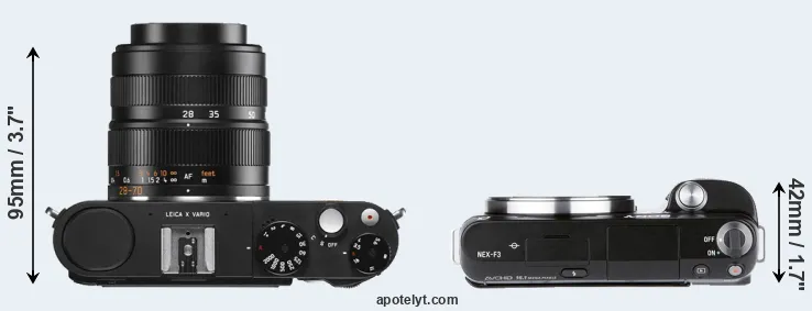 Compare X Vario versus NEX-F3 top