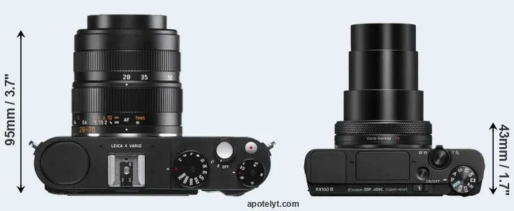 Compare X Vario versus RX100 VI top