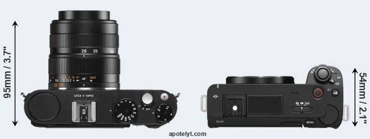 Compare X Vario versus ZV-E1 top