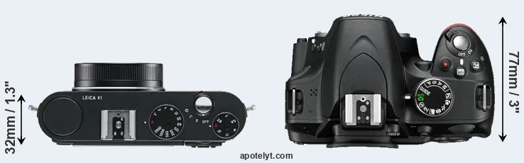 Compare X1 versus D3200 top