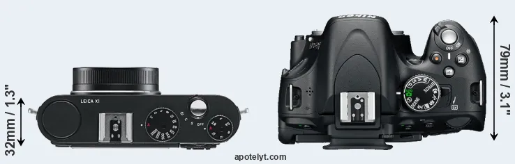 Compare X1 versus D5100 top