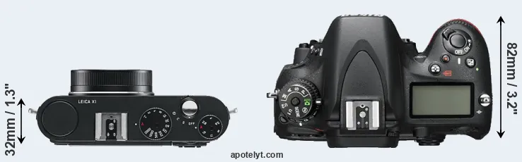 Compare X1 versus D600 top