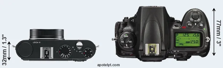 Compare X1 versus D700 top