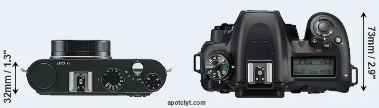 Compare X1 versus D7500 top