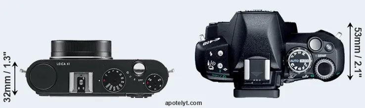 Compare X1 versus E-410 top