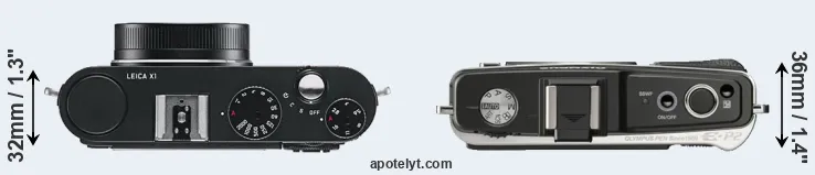 Compare X1 versus E-P2 top