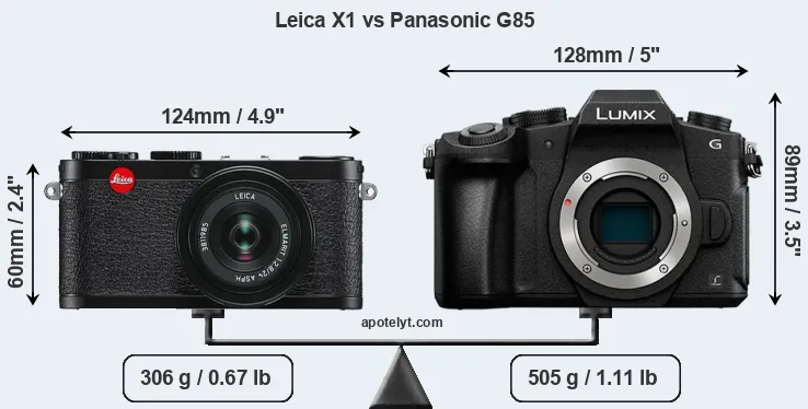 Size Leica X1 vs Panasonic G85