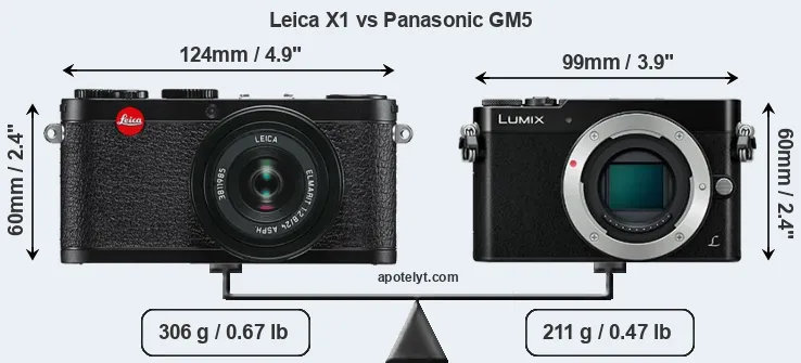 Size Leica X1 vs Panasonic GM5
