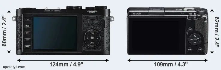 Comparison X1 or GR IIIx rear