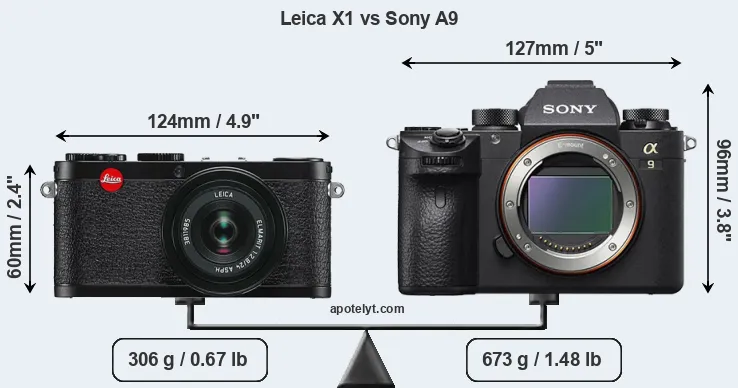 Size Leica X1 vs Sony A9