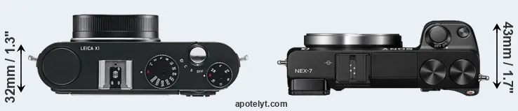 Compare X1 versus NEX-7 top