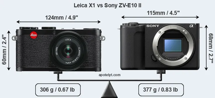 Size Leica X1 vs Sony ZV-E10 II