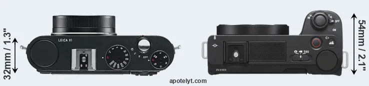 Compare X1 versus ZV-E10 II top