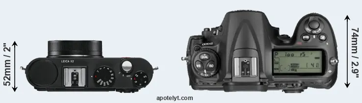 Compare X2 versus D300 top