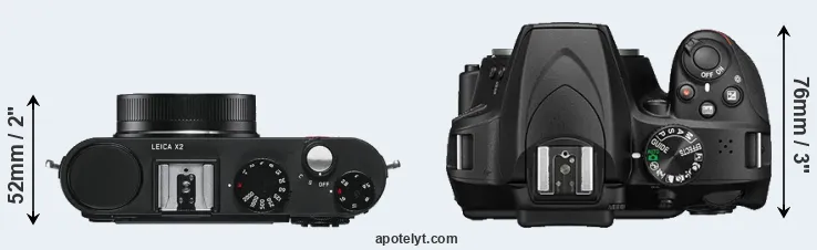 Compare X2 versus D3400 top