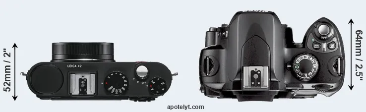 Compare X2 versus D40X top