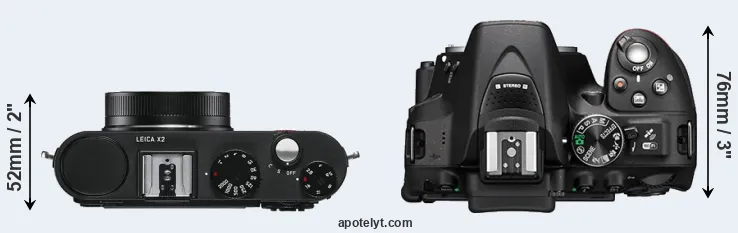 Compare X2 versus D5300 top