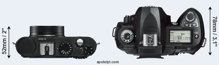 Compare X2 versus D70s top