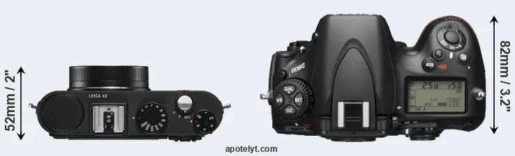 Compare X2 versus D800 top