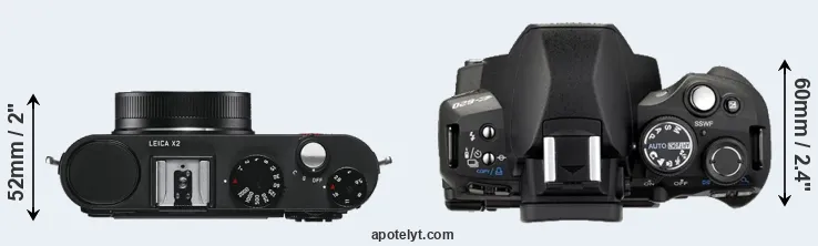 Compare X2 versus E-620 top