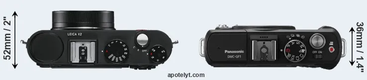 Compare X2 versus GF1 top