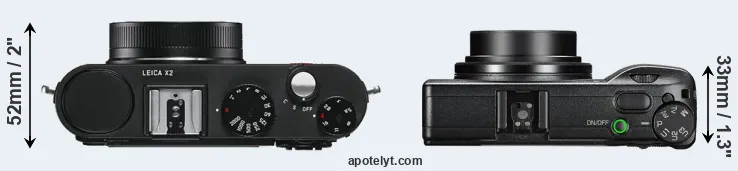 Compare X2 versus GR III top