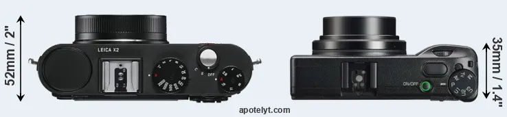 Compare X2 versus GR IIIx top