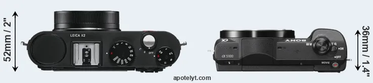 Compare X2 versus A5100 top