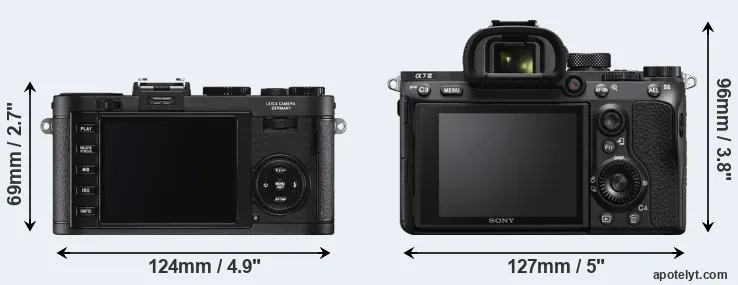 Comparison X2 or A7 III rear